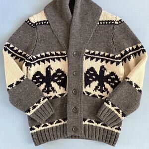 Vintage Filippo Novelli Cowichan Thunderbird Cardigan Wool Sweater Made in Italy